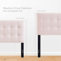 Lily Pink Biscuit Tufted Performance Velvet Twin Headboard - Ornate Home