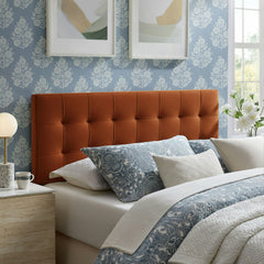 Lily Rust Stain-Resistant Performance Velvet Full Size Headboard - Ornate Home