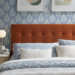 Lily Rust Stain-Resistant Performance Velvet Full Size Headboard - Ornate Home