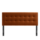 Lily Rust Stain-Resistant Performance Velvet King Size Headboard - Ornate Home