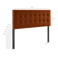 Lily Rust Stain-Resistant Performance Velvet King Size Headboard - Ornate Home