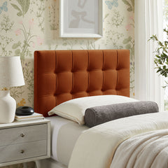 Lily Rust Stain-Resistant Performance Velvet Twin Size Headboard - Ornate Home