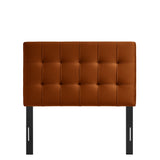 Lily Rust Stain-Resistant Performance Velvet Twin Size Headboard - Ornate Home