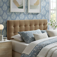 Lily Taupe Stain-Resistant Performance Velvet Full Size Headboard - Ornate Home