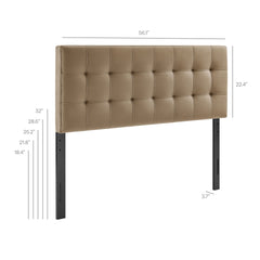 Lily Taupe Stain-Resistant Performance Velvet Full Size Headboard - Ornate Home