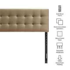 Lily Taupe Stain-Resistant Performance Velvet Full Size Headboard - Ornate Home