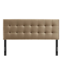 Lily Taupe Stain-Resistant Performance Velvet Queen Size Headboard - Ornate Home