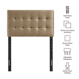 Lily Taupe Stain-Resistant Performance Velvet Twin Size Headboard - Ornate Home