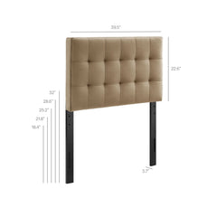 Lily Taupe Stain-Resistant Performance Velvet Twin Size Headboard - Ornate Home