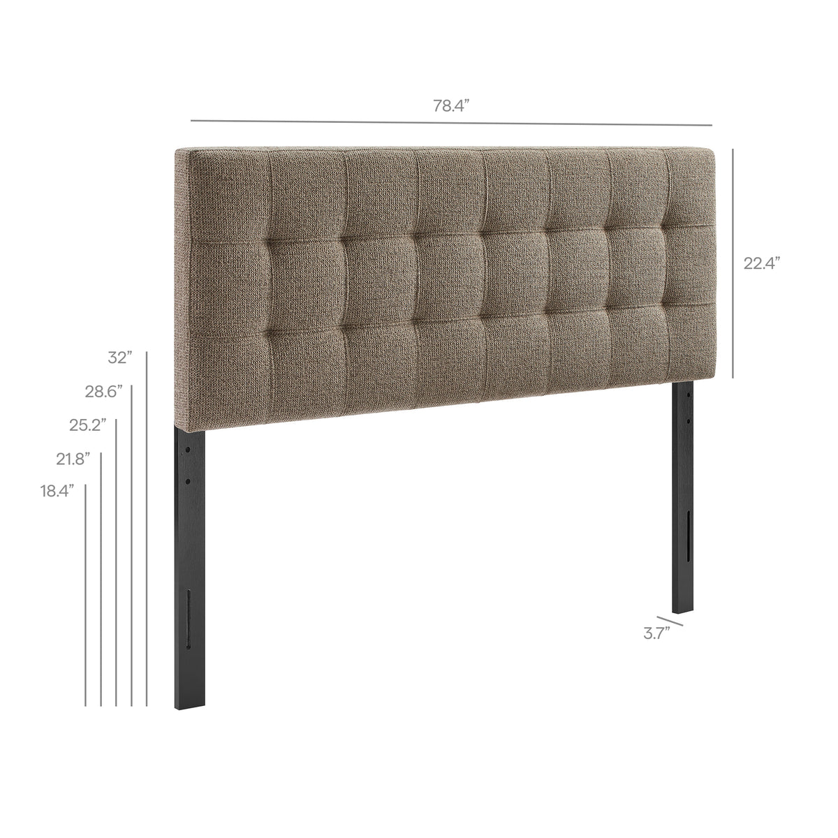 Lily Taupe Upholstered King Size Headboard - Ornate Home
