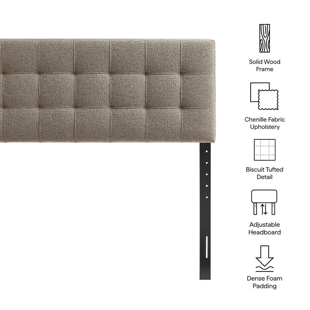 Lily Taupe Upholstered King Size Headboard - Ornate Home