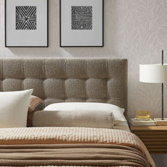 Lily Taupe Upholstered Queen Size Headboard - Ornate Home