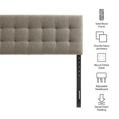 Lily Taupe Upholstered Queen Size Headboard - Ornate Home