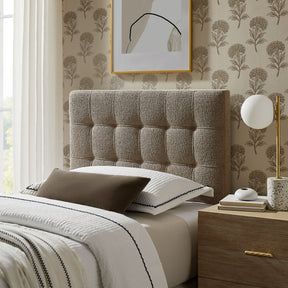 Lily Taupe Upholstered Twin Size Headboard - Ornate Home