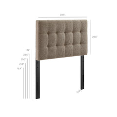 Lily Taupe Upholstered Twin Size Headboard - Ornate Home