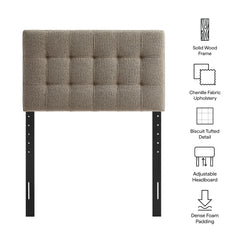 Lily Taupe Upholstered Twin Size Headboard - Ornate Home