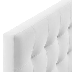 Lily White Biscuit Tufted Performance Velvet Full Headboard - Ornate Home