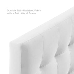 Lily White Biscuit Tufted Performance Velvet Full Headboard - Ornate Home