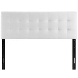 Lily White Biscuit Tufted Performance Velvet Full Headboard - Ornate Home