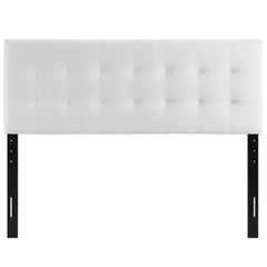 Lily White Biscuit Tufted Performance Velvet Full Headboard - Ornate Home