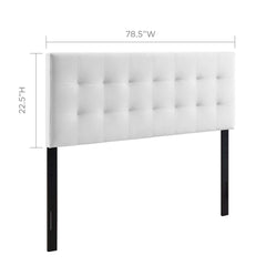 Lily White Biscuit Tufted Performance Velvet King Headboard - Ornate Home