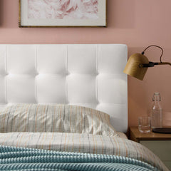 Lily White Biscuit Tufted Performance Velvet King Headboard - Ornate Home