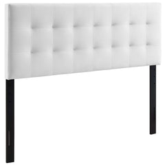 Lily White Biscuit Tufted Performance Velvet Queen Headboard - Ornate Home