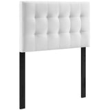 Lily White Biscuit Tufted Performance Velvet Twin Headboard - Ornate Home