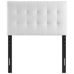 Lily White Biscuit Tufted Performance Velvet Twin Headboard - Ornate Home