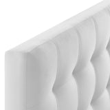 Lily White Biscuit Tufted Performance Velvet Twin Headboard - Ornate Home