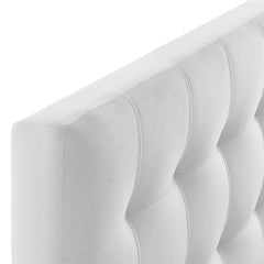 Lily White Biscuit Tufted Performance Velvet Twin Headboard - Ornate Home
