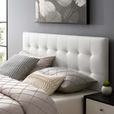 Lily White Upholstered Vinyl Queen Headboard - Ornate Home