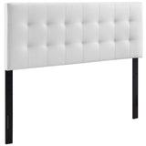 Lily White Upholstered Vinyl Queen Headboard - Ornate Home