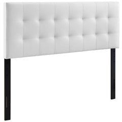 Lily White Upholstered Vinyl Queen Headboard - Ornate Home