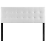 Lily White Upholstered Vinyl Queen Headboard - Ornate Home