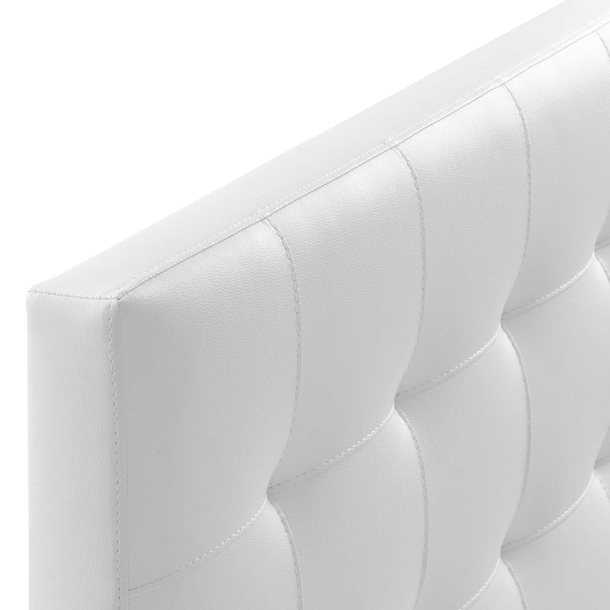 Lily White Upholstered Vinyl Queen Headboard - Ornate Home