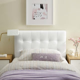 Lily White Upholstered Vinyl Twin Headboard - Ornate Home
