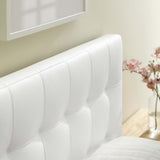 Lily White Upholstered Vinyl Twin Headboard - Ornate Home