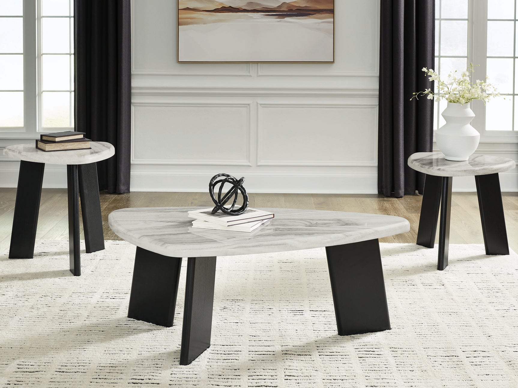 Lilyberg Gray/Black Occasional Table Set (Set of 3) (Online Special Price) - Ornate Home