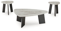 Lilyberg Gray/Black Occasional Table Set (Set of 3) - Ornate Home