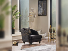 Lima Black 3-pieces (Sofa & Loveseat & Chair) Living Room Set - Ornate Home