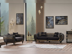 Lima Black Stationary Sofa - Ornate Home