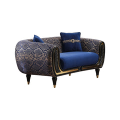Lima Blue Stationary Loveseat - Ornate Home