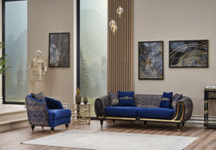 Lima Blue Stationary Sofa - Ornate Home