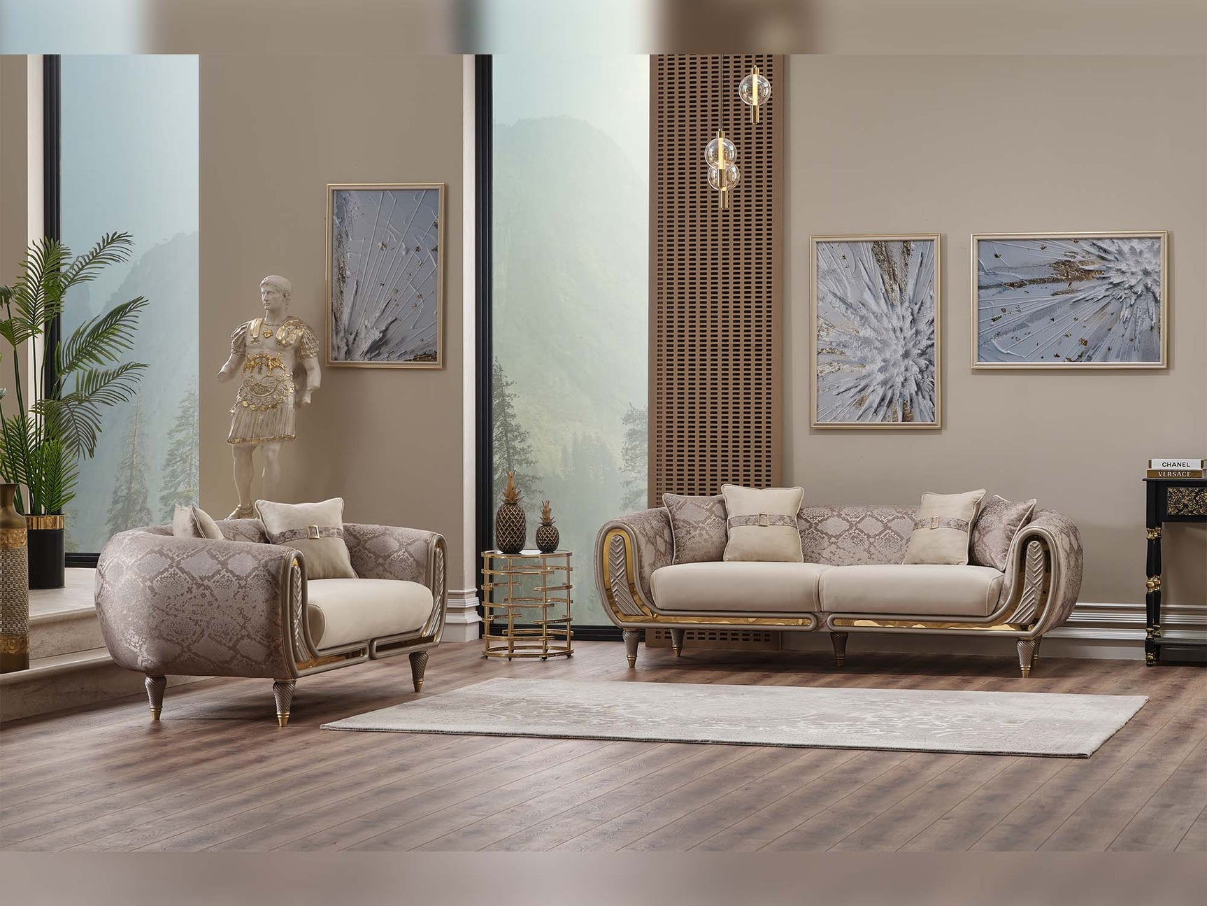 Lima Cream 3-pieces (Sofa & Loveseat & Chair) Living Room Set