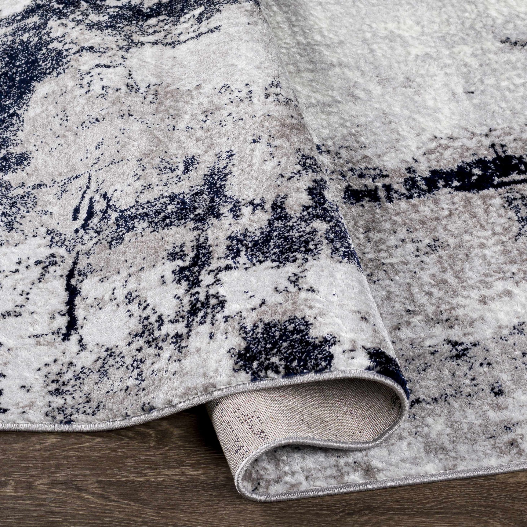 Limao Abstract Denim Area Rug - Clearance - Ornate Home