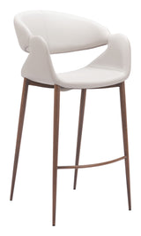 Limay Beige & Walnut Barstool - Ornate Home