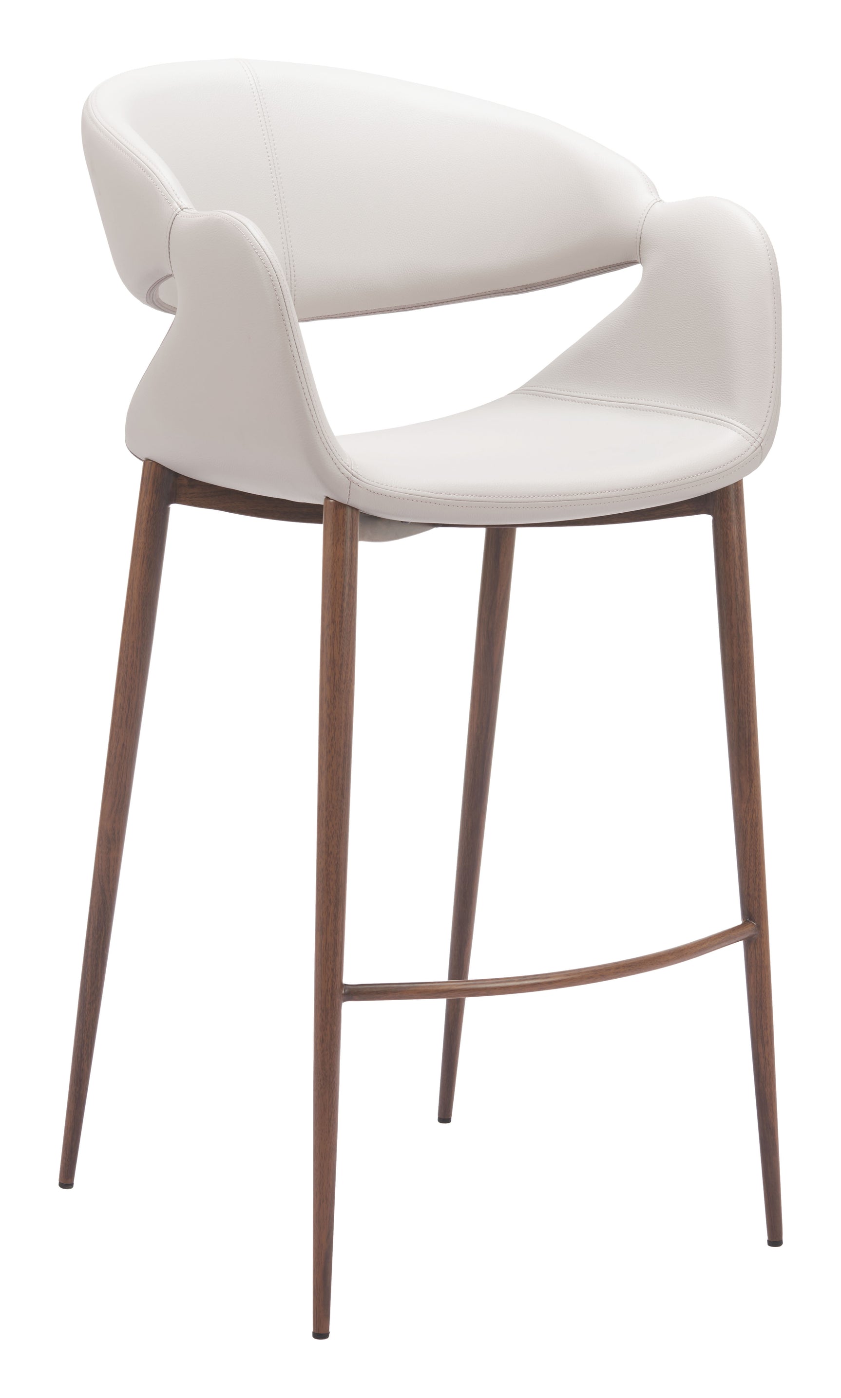 Limay Beige & Walnut Barstool - Ornate Home
