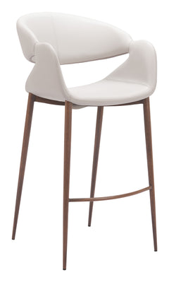 Limay Beige & Walnut Barstool - Ornate Home