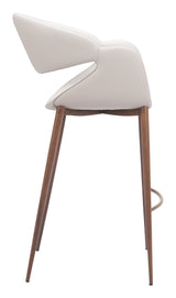 Limay Beige & Walnut Barstool - Ornate Home